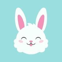 Cartoon character christmas rabbit. Colorful vector illustration. Isolated on color background. Design element. Template for your design, books, stickers, cards.
