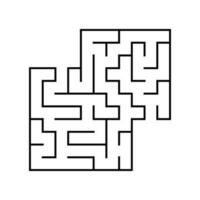Square maze. Game for kids. Funny labyrinth. Education developing worksheet. Activity page. Puzzle for children. Riddle for preschool. Logical conundrum. Vector illustration.