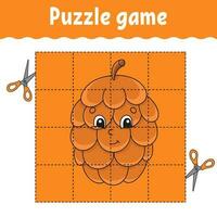 Puzzle game for kids. Education developing worksheet. Learning game for children. Color activity page. For toddler. Riddle for preschool. Vector illustration.