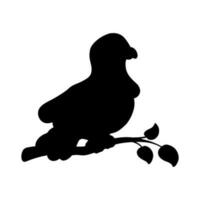 Black silhouette dove. Design element. Vector illustration isolated on white background. Template for books, stickers, posters, cards, clothes.