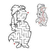 Warrior maze. Game for kids. Puzzle for children. Labyrinth conundrum. Find the right path. Education worksheet. vector