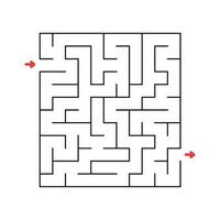 Abstact labyrinth. Educational game for kids. Puzzle for children. Maze conundrum. Find the right path. Vector illustration.