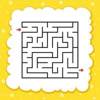 Abstract square maze. Game for kids. Puzzle for children. Labyrinth conundrum. Find the right path. Vector illustration.