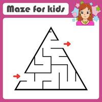 Abstract maze. Game for kids. Puzzle for children. cartoon style. Labyrinth conundrum. Find the right path. Cute character. Vector illustration.