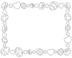 hermoso marco de pascua. flor, estrella, corazón, huevos. elemento de diseño para tarjetas de felicitación, invitación de boda, cumpleaños. ilustración vectorial aislado sobre fondo blanco. vector