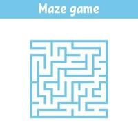 Abstract square maze. Game for kids. Puzzle for children. Labyrinth conundrum. Find the right path. Vector illustration.