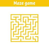 Abstract square maze. Game for kids. Puzzle for children. Labyrinth conundrum. Find the right path. Vector illustration.