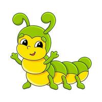 Cartoon character caterpillar. Isolated on white background. Design element. Template for your design, books, stickers, cards. Vector illustration.