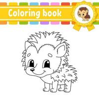 Coloring book for kids. Cheerful character. Vector illustration. Cute cartoon style. Black contour silhouette. Isolated on white background.