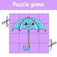 Puzzle game for kids. Education developing worksheet. Learning game for children. Color activity page. For toddler. Riddle for preschool. Vector illustration.