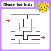 Abstract maze. Game for kids. Puzzle for children. cartoon style. Labyrinth conundrum. Find the right path. Cute character. . vector