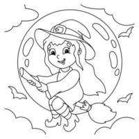 Coloring page for kids. Digital stamp. Cartoon style character. Isolated on white background. Vector illustration.