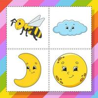 Set of stickers with cute cartoon characters. Hand drawn. Colorful pack. Vector illustration. Patch badges collection for kids. For daily planner, organizer, diary.