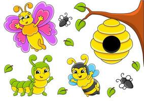 Cartoon character insect.  Design element. Template for your design, books, stickers, cards. . vector