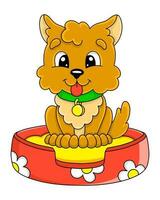 Cartoon character dog.  Design element. Template for your design, books, stickers, cards. . vector