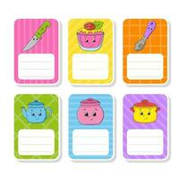 Gift tags. For holidays with space for your text. Bright stickers. Rectangular label. . vector