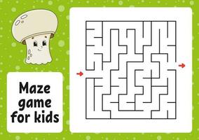 Maze game for kids. Funny labyrinth. Activity worksheet. Puzzle for children. cartoon style. Logical conundrum. Vector illustration.