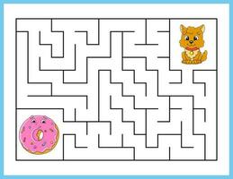 Rectangle maze. Game for kids. Funny labyrinth. Education developing worksheet. Activity page. Puzzle for children. vector