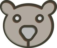 Bear Vector Thick Line Filled Colors Icon Design