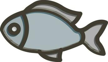 Fish Vector Thick Line Filled Colors Icon Design