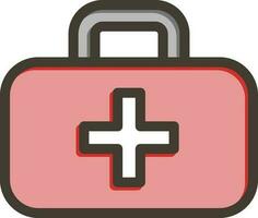 First Aid Kit Vector Thick Line Filled Colors Icon Design