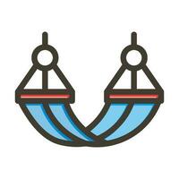 Hammock Vector Thick Line Filled Colors Icon Design