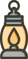 Gas Lamp Vector Thick Line Filled Colors Icon Design