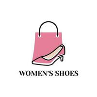 Woman shoes store logo template design vector