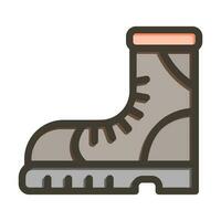 bota vector grueso línea lleno colores icono diseño