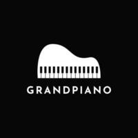 Grand piano simple logo design template vector