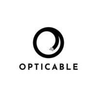 Fiber optic cable logo design template, cable in the shape of the letter o vector