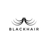 Abstract Black Hair Wave Logo Design vector
