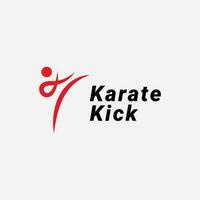 Simple karate kick line logo design vector