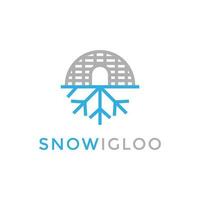 Snow Igloo House Logo Design Concept vector