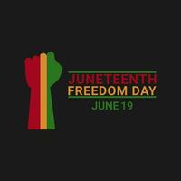 Juneteenth Freedom Day design template on black background, greeting card vector