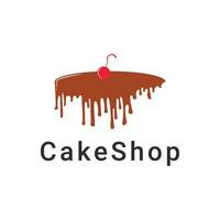 pastel tienda logo diseño modelo para pastel negocio vector