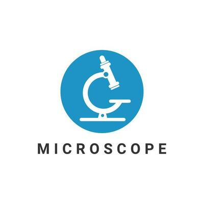 Microscope Laboratory Logo Template Design. Letter G Shape Microscope