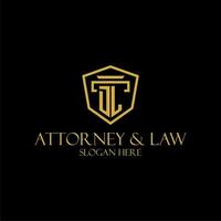 DL initial monogram for lawfirm logo ideas with creative polygon style design vector