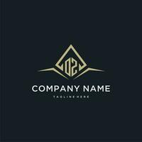 OZ initial monogram logo for real estate with polygon style vector