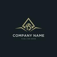 YS initial monogram logo for real estate with polygon style vector