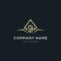 SX initial monogram logo for real estate with polygon style vector