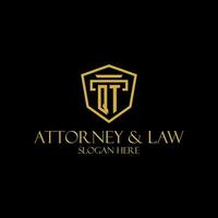 QT initial monogram for lawfirm logo ideas with creative polygon style design vector