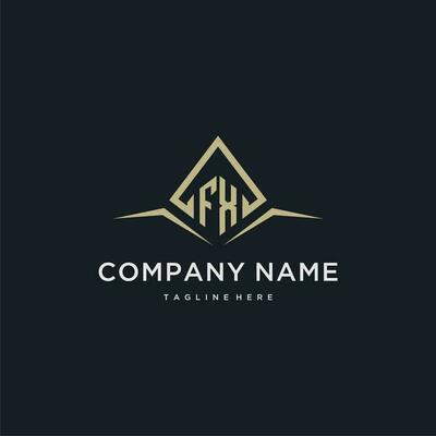 FX initial monogram logo for real estate with polygon style