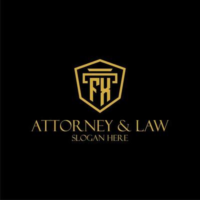 FX initial monogram for lawfirm logo ideas with creative polygon style design