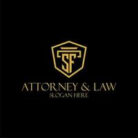 SF initial monogram for lawfirm logo ideas with creative polygon style design vector