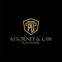 PW initial monogram for lawfirm logo ideas with creative polygon style design vector