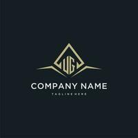 WG initial monogram logo for real estate with polygon style vector