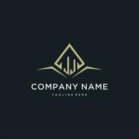 JJ initial monogram logo for real estate with polygon style vector