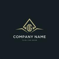 OG initial monogram logo for real estate with polygon style vector