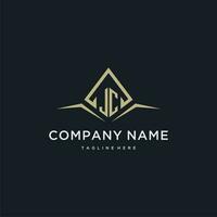 JC initial monogram logo for real estate with polygon style vector